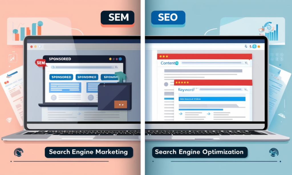What is difference between SEM and SEO